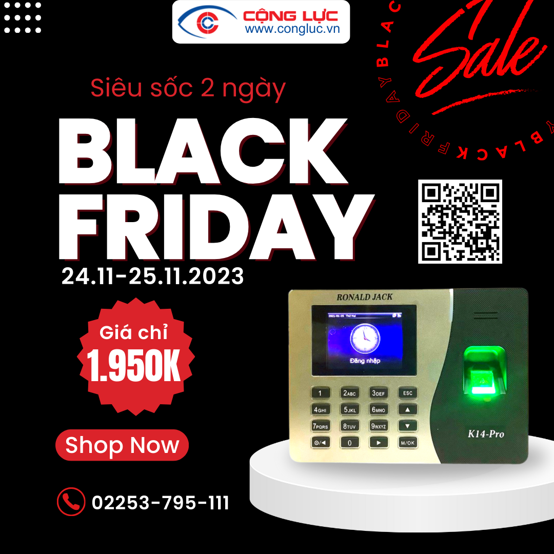 khuyến mại lắp đặt máy chấm công black friday 2023