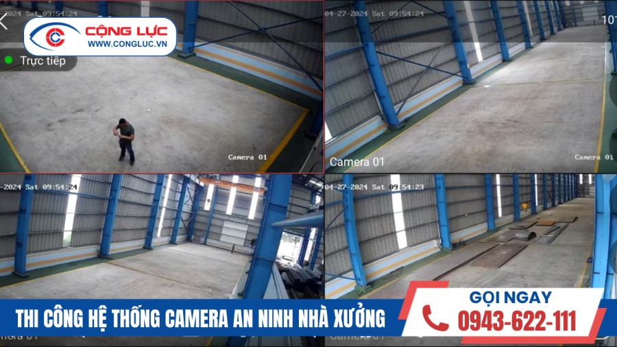 thi công hệ thống camera quan sát tại đường 5 công ty giang châu