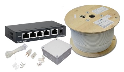 trọn bộ vật tư camera lắp đặt cho vnft group tại toà nhà thành đạt