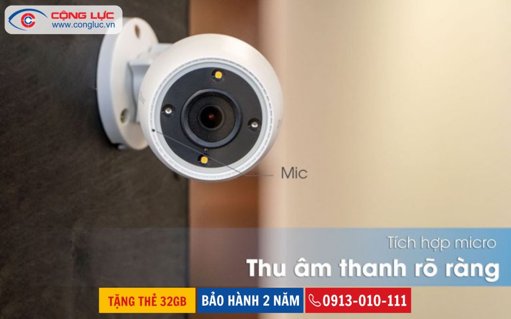 bán camera wifi ngoài trời ezviz ct3n 2mp chính hãng, giá rẻ tại hải phòng