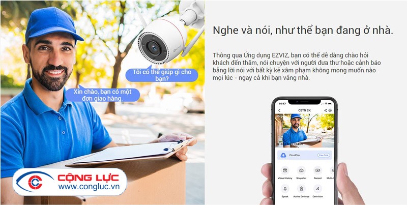 camera wifi ezviz c3tn 3mp trò chuyện 2 chiều to rõ ràng