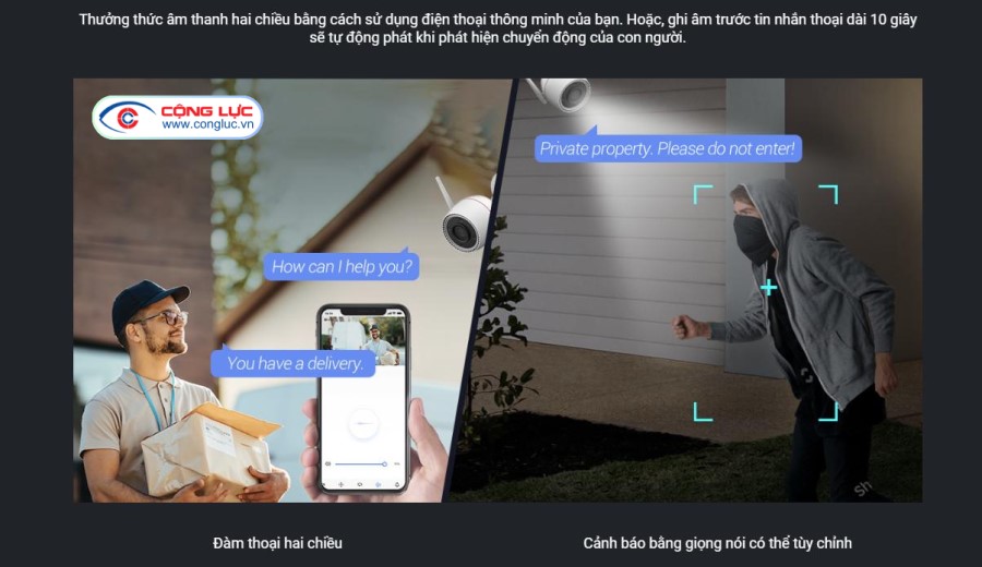 Camera wifi ezviz h3c 3mp trò chuyện 2 chiều to rõ ràng