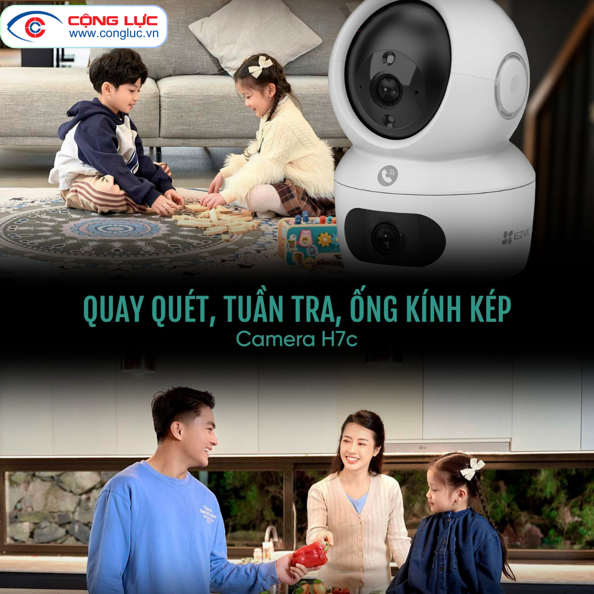bán camera wifi 2 mắt ezviz h7c 8mp chính hãng giá rẻ