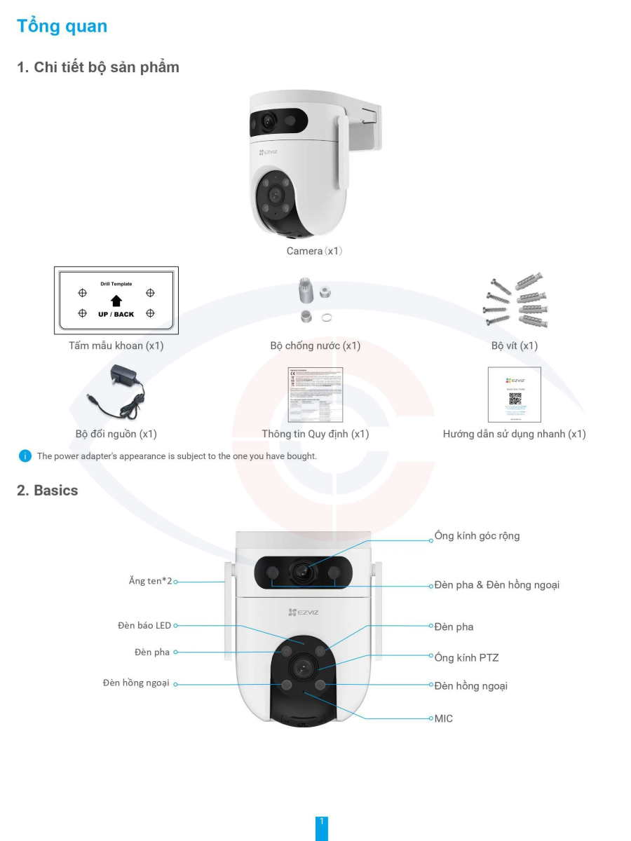 hướng dẫn sử dụng camera wifi 2 ống kính ngoài trời Ezviz H9C 6MP -2