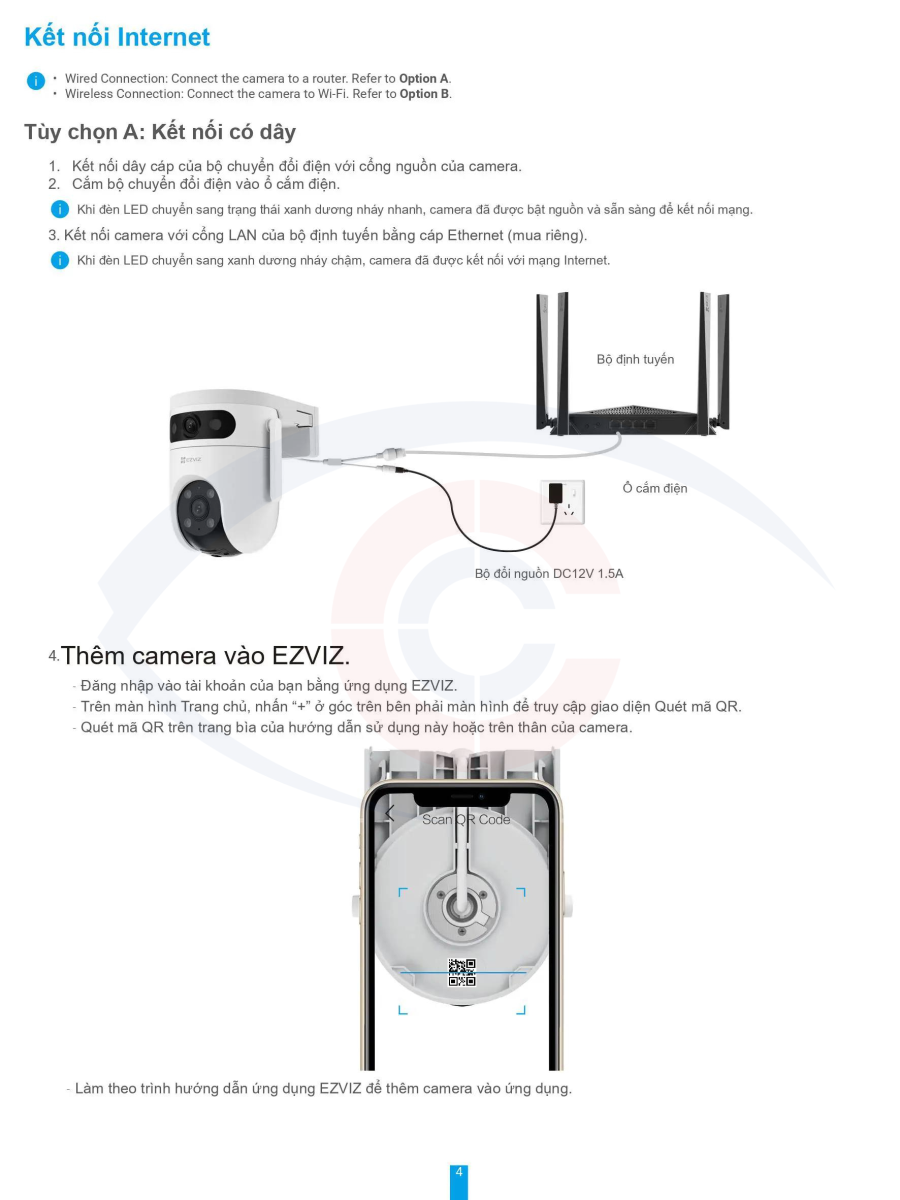 hướng dẫn sử dụng camera wifi 2 ống kính ngoài trời Ezviz H9C 6MP-5