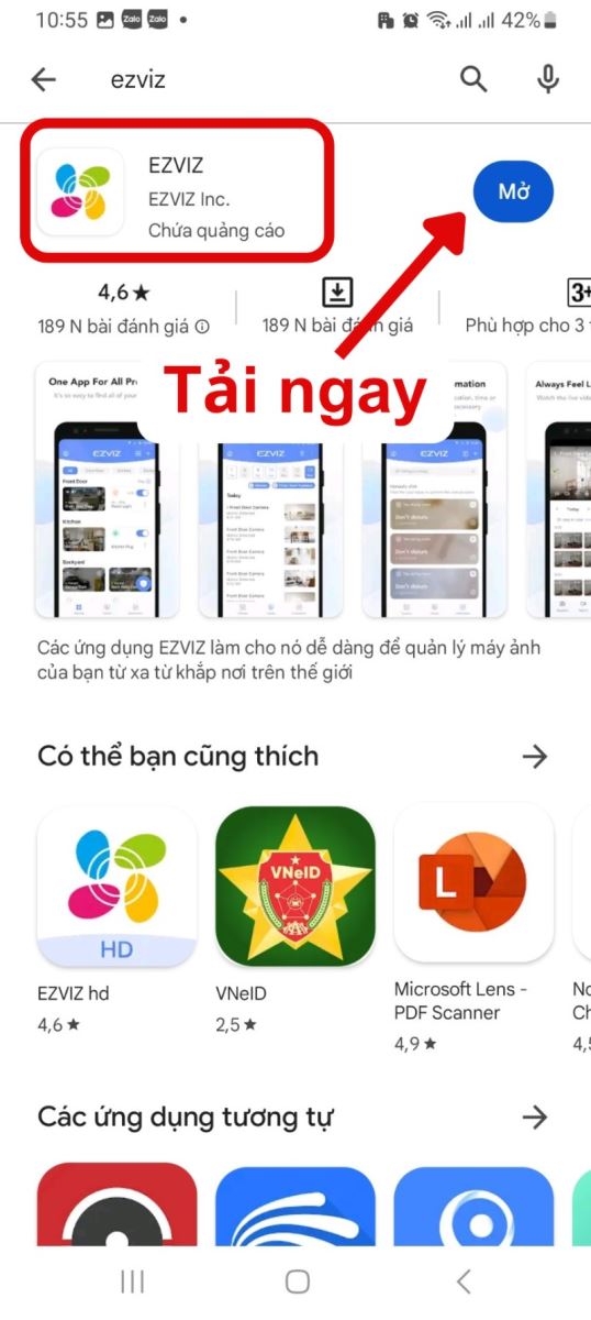 cách cài đặt phần mềm xem camera wifi ezviz đơn giản trên di động