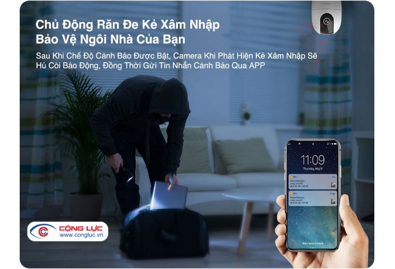 camera wifi imou IPC-A42P 4mp báo động chống trộm thông minh