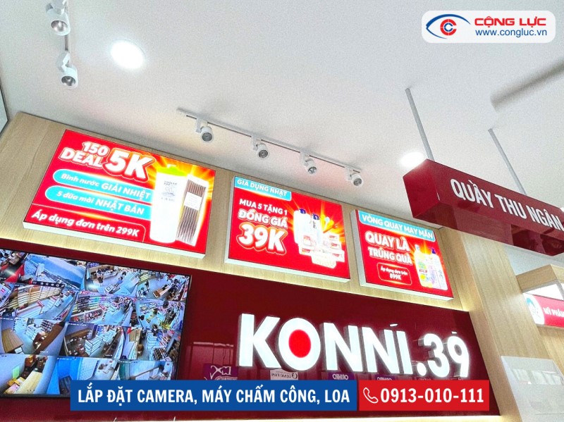 lắp đặt hệ thống camera quan sát tại siêu thị konni.39 số 26 lê lợi quảng yên quảng ninh