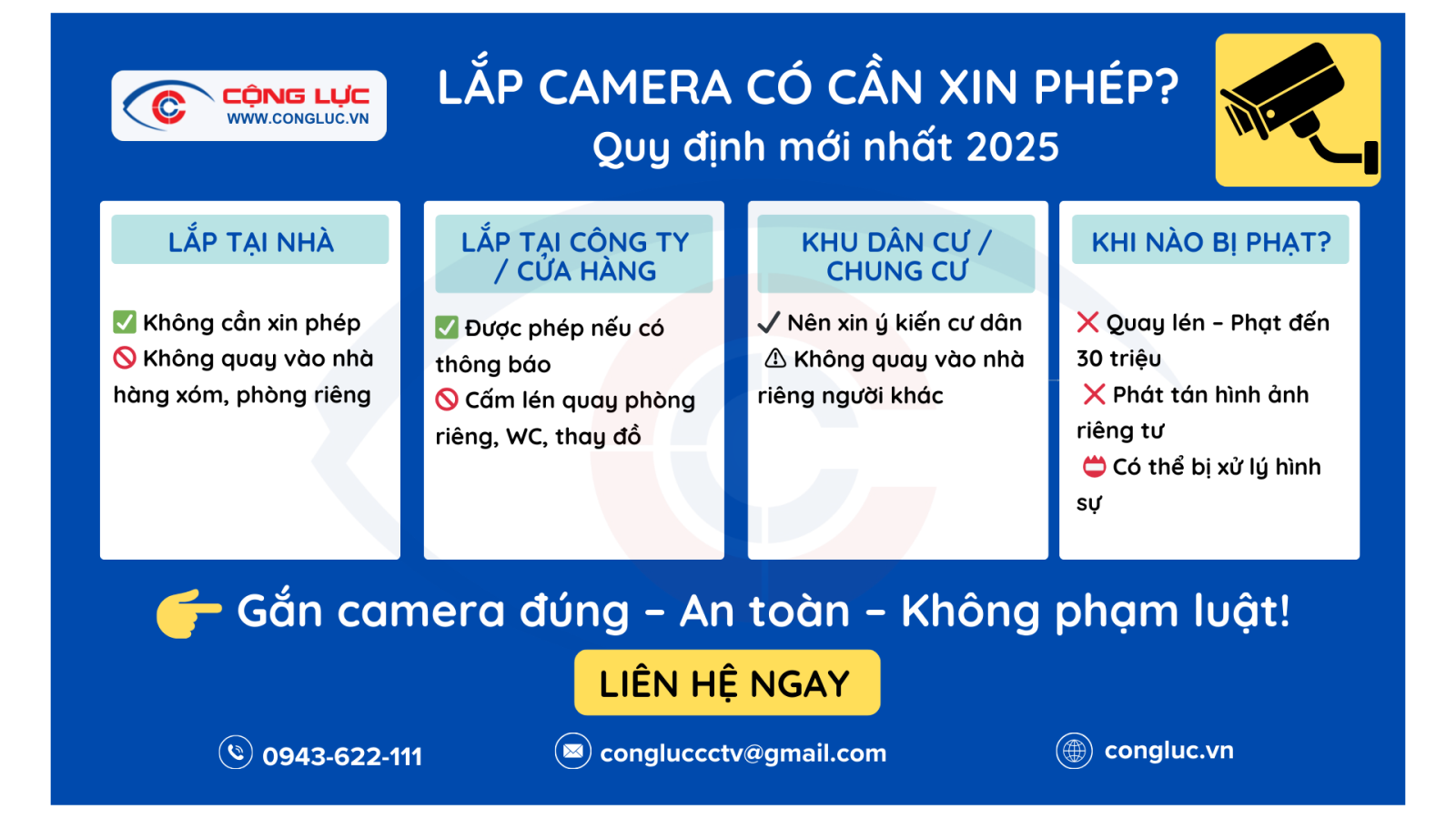 Lắp camera quan sát có cần xin phép không - quy định mới nhất năm 2025