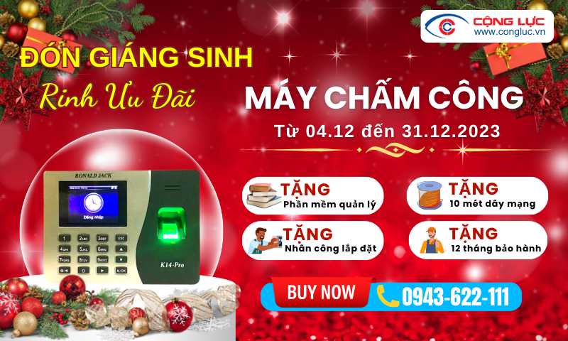 cộng lực khuyến mãi máy chấm công giáng sinh 2023