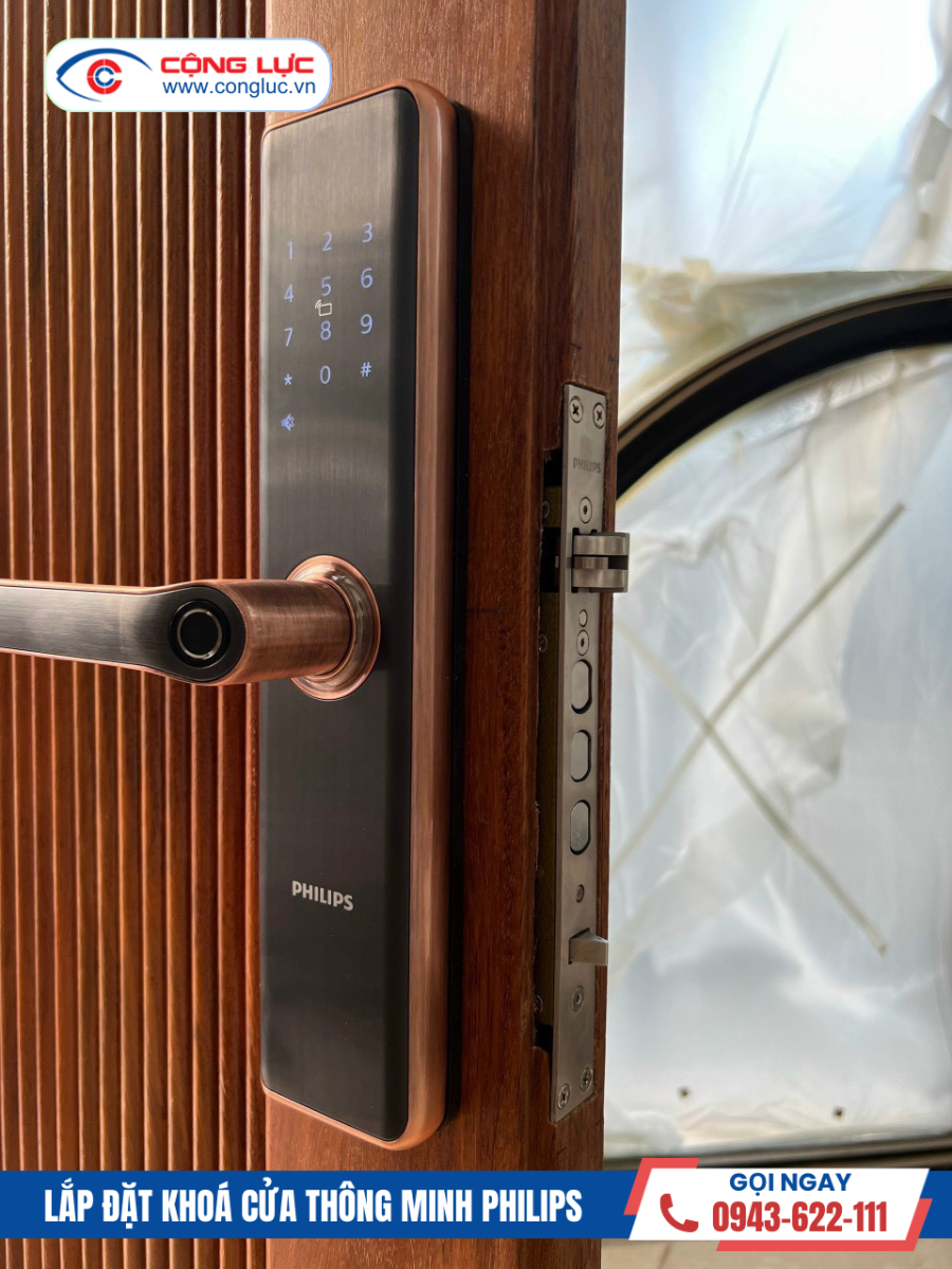 lắp khoá vân tay điện tử philips chính hãng rẻ nhất hải phòng