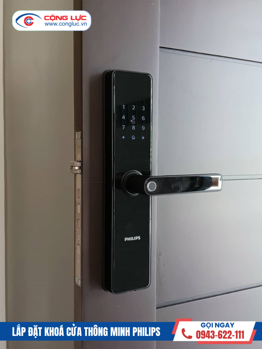 lắp đặt khoá khuôn mặt philips chính hãng rẻ nhất hải phòng