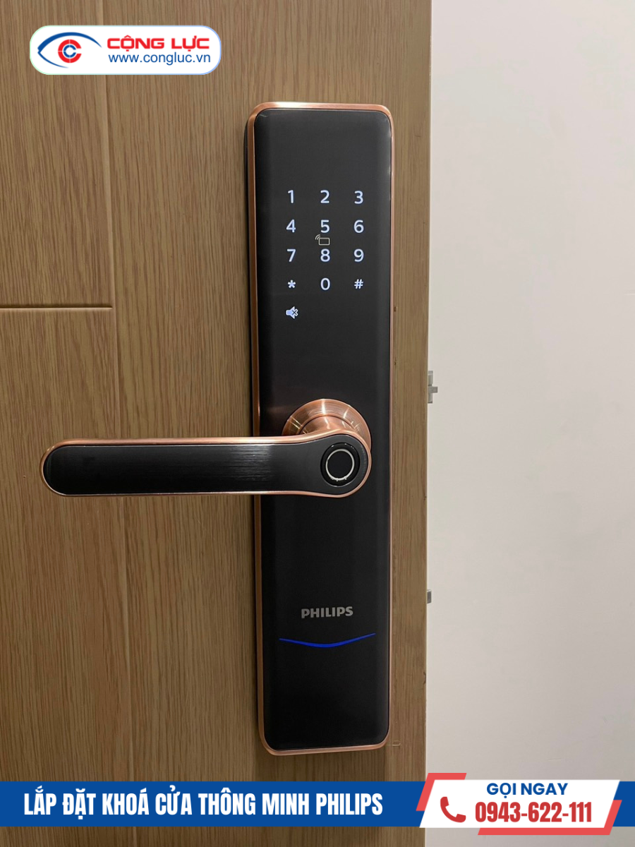 lắp đặt khoá cửa vân tay philips chính hãng giá rẻ tại hải phòng