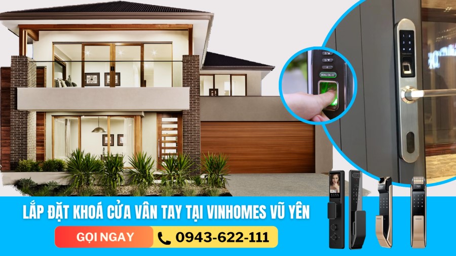 lắp đặt khoá cửa vân tay thông minh tại vinhomes vũ yên hải phòng