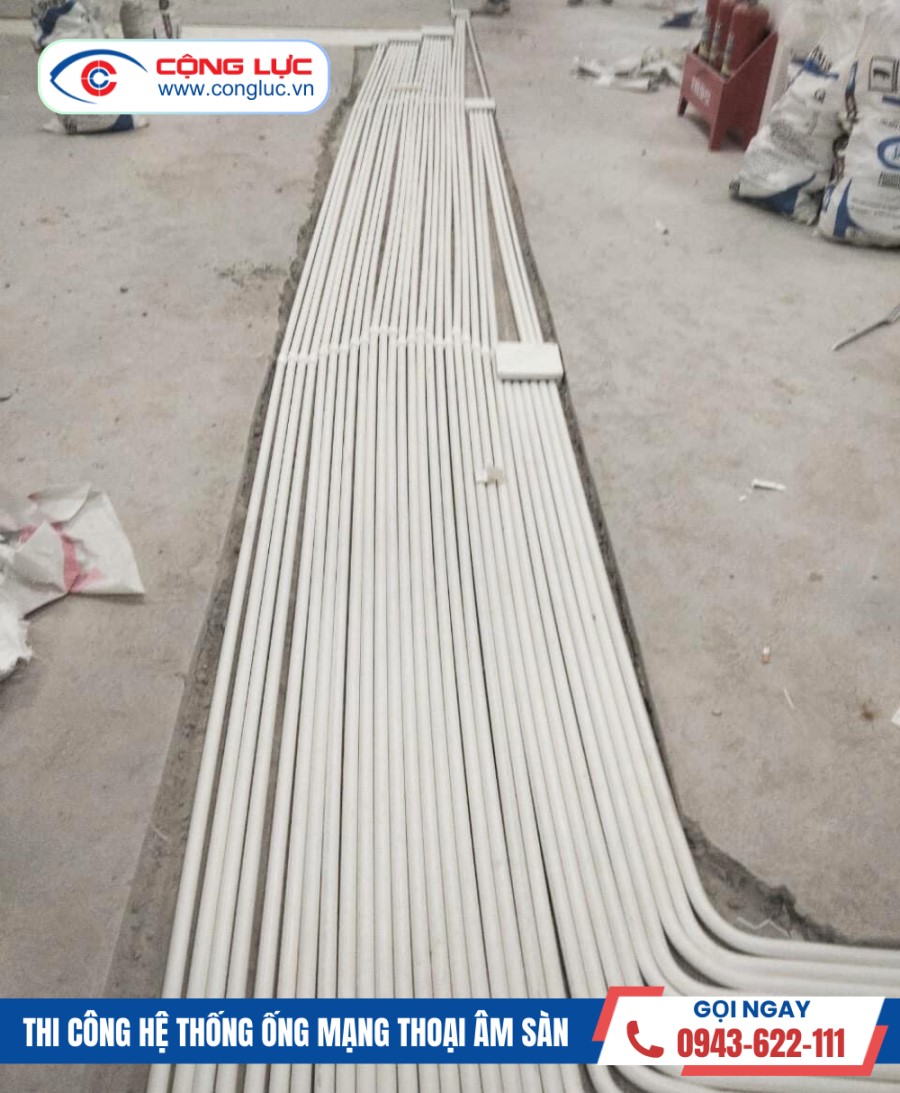Cộng Lực thi công hệ thống ống mạng thoại âm sàn