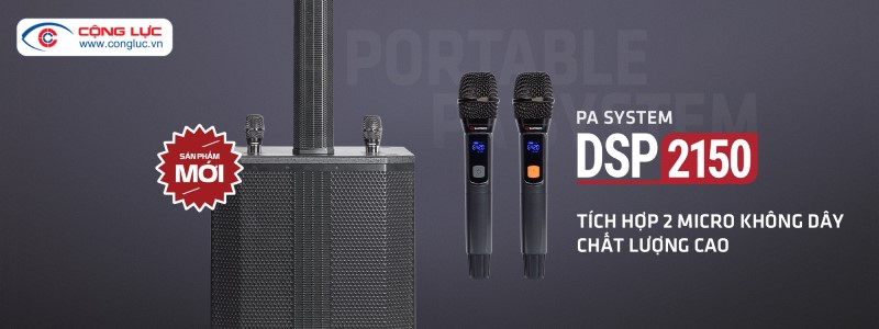 Loa Biểu Diễn Di Động Sumico DSP2150 tích hợp 2 micro không dây chất lượng