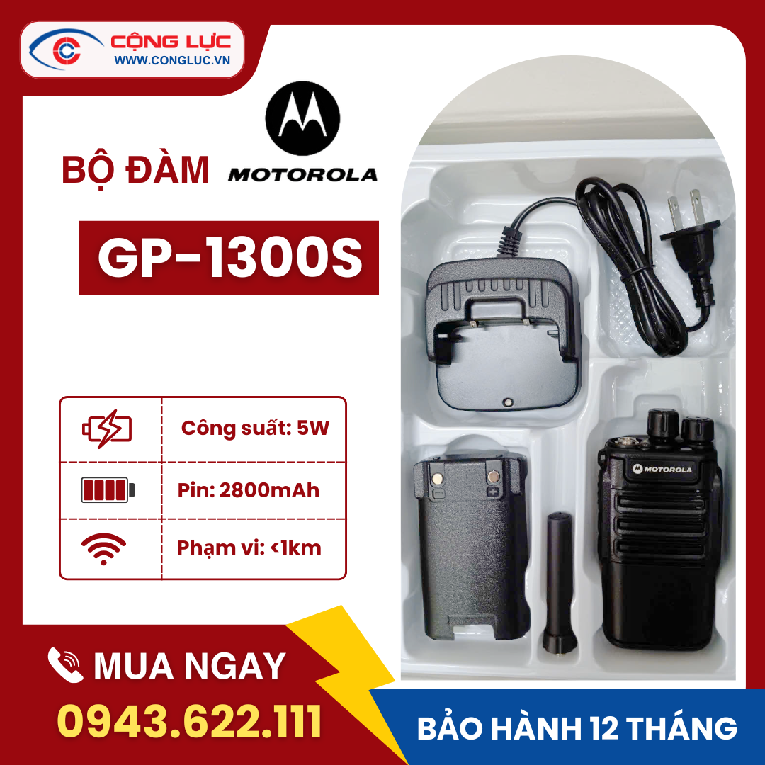 Trọn bộ sản phẩm máy bộ đàm motorola gp-1300s giá rẻ