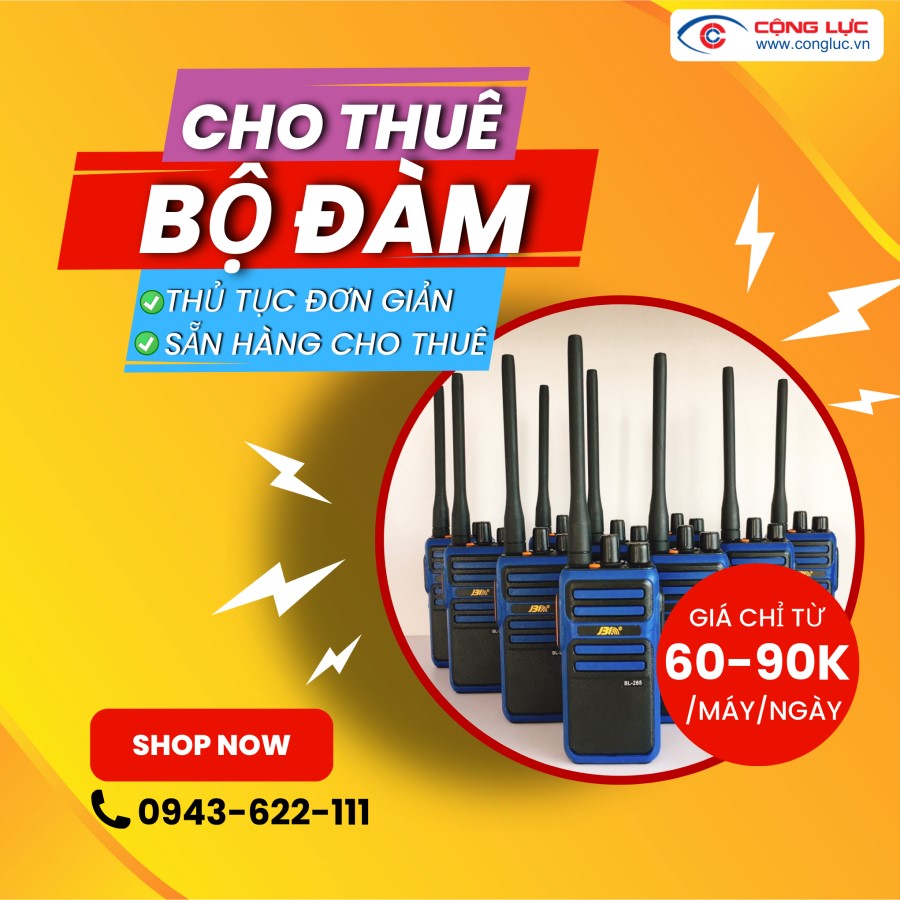 Cộng Lực cho thuê máy bộ đàm cầm tay giá rẻ nhất Hải Phòng