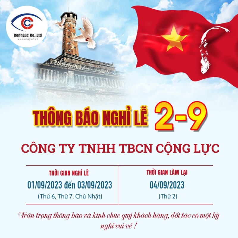 Cộng Lực thông báo lịch nghỉ lễ Quốc Khánh 2/9/2023