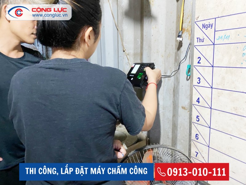 lắp máy chấm công khuôn mặt cho công ty việt phương tại phường máy chai, quận ngô quyền
