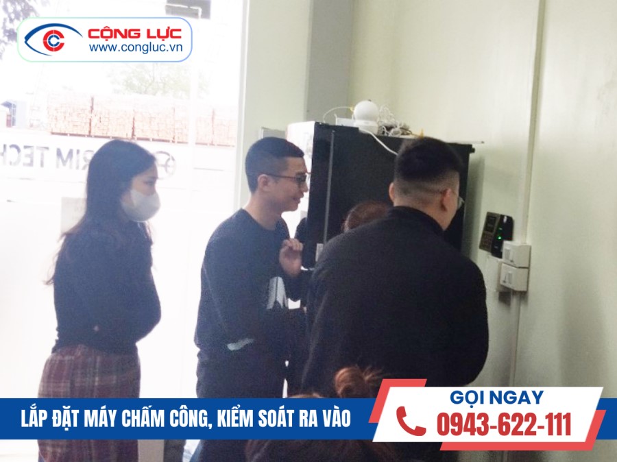 lắp máy chấm công cho công ty georim tech vina tại bắc sơn an dương hải phòng