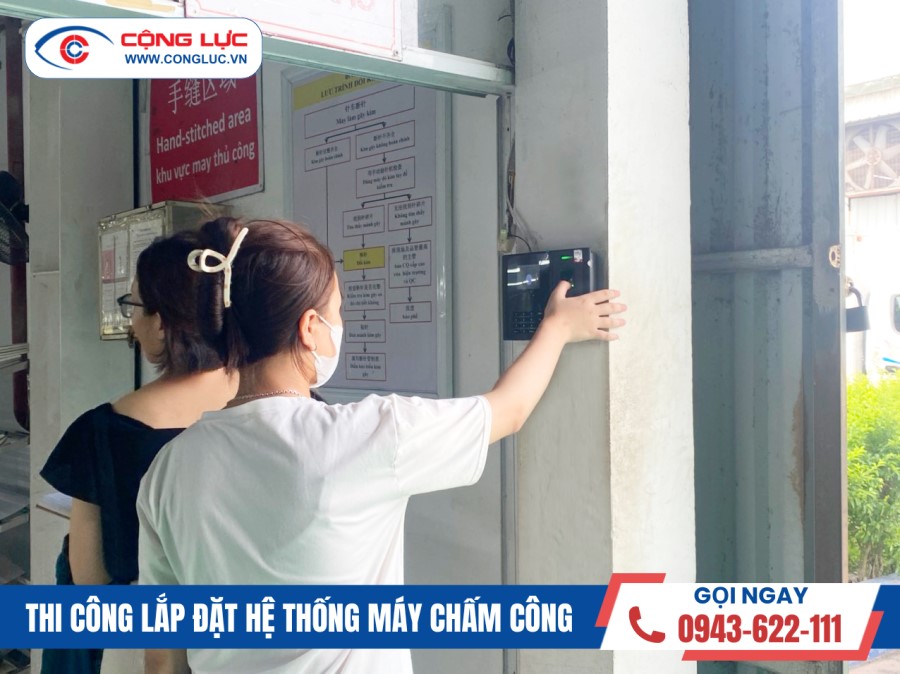 lắp máy chấm công quản lý nhân viên nhà xưởng oanh vân tại tiên lãng hải phòng
