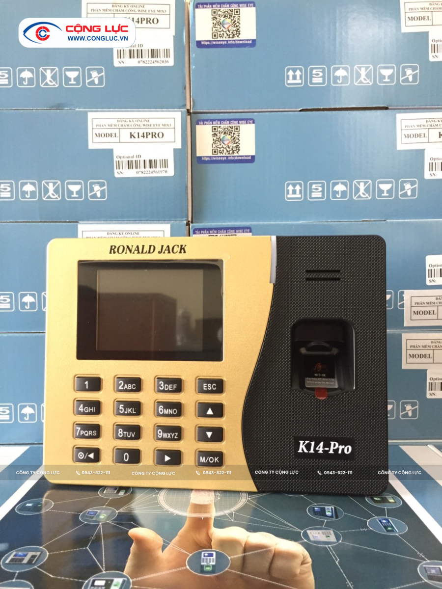 máy chấm công vân tay Ronald Jack K14 Pro chính hãng giá rẻ