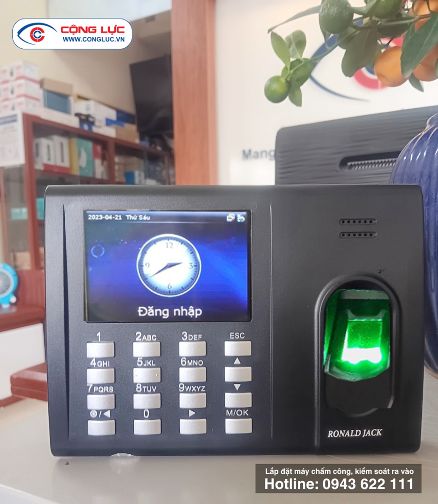 Máy chấm công vân tay ronald jack rj550 pro giá rẻ tại Hải Phòng