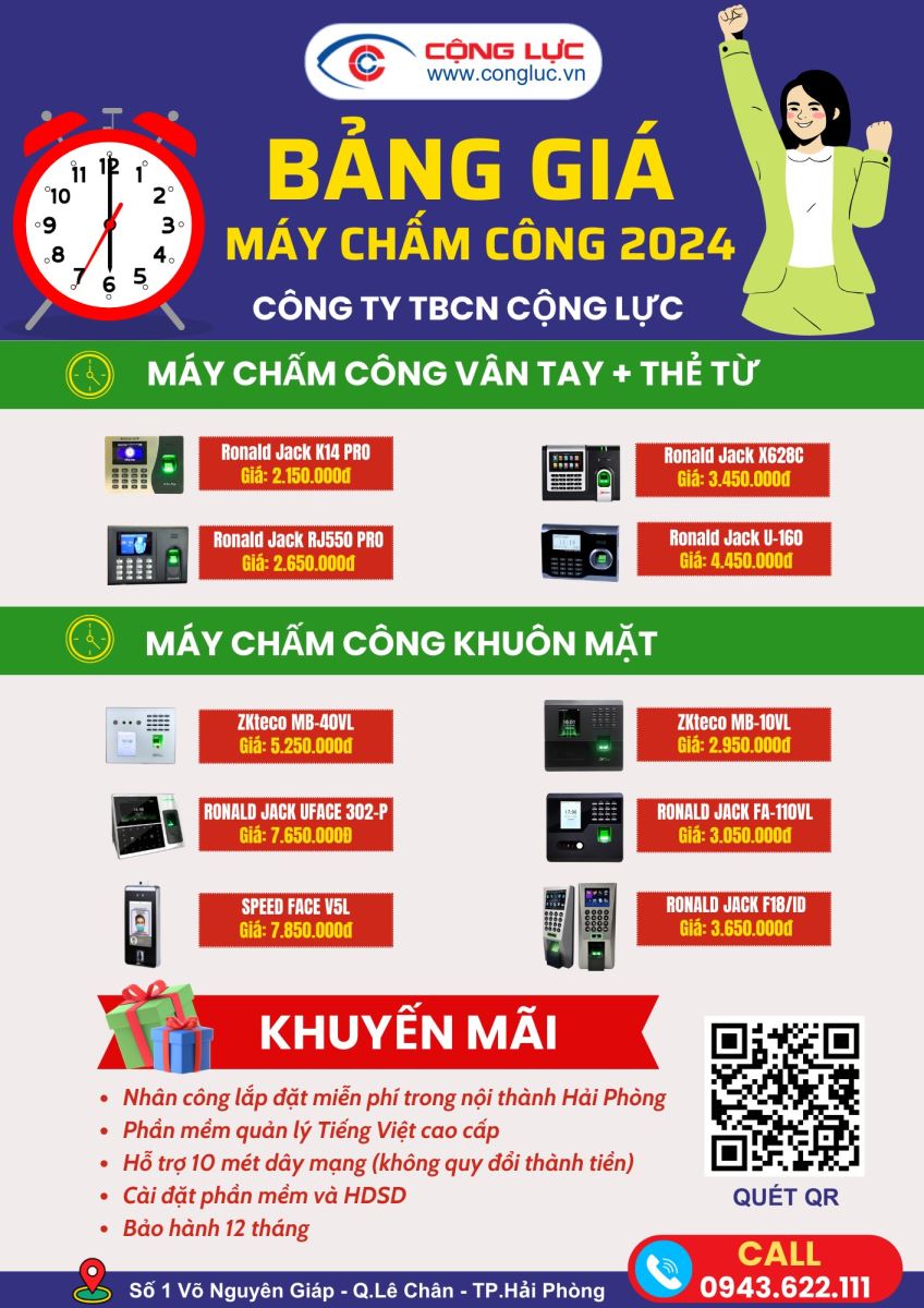 báo giá lắp máy chấm công tại quận lê chân tp hải phòng