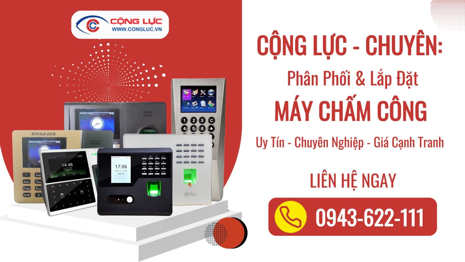 CỘNG LỰC đơn vị phân phối lắp đặt máy chấm công giá rẻ tại Hải Phòng