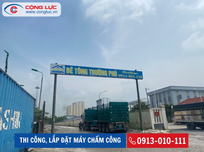 lắp đặt máy chấm công ở trạm bê tông trường phú, kcn đình vũ hải phòng