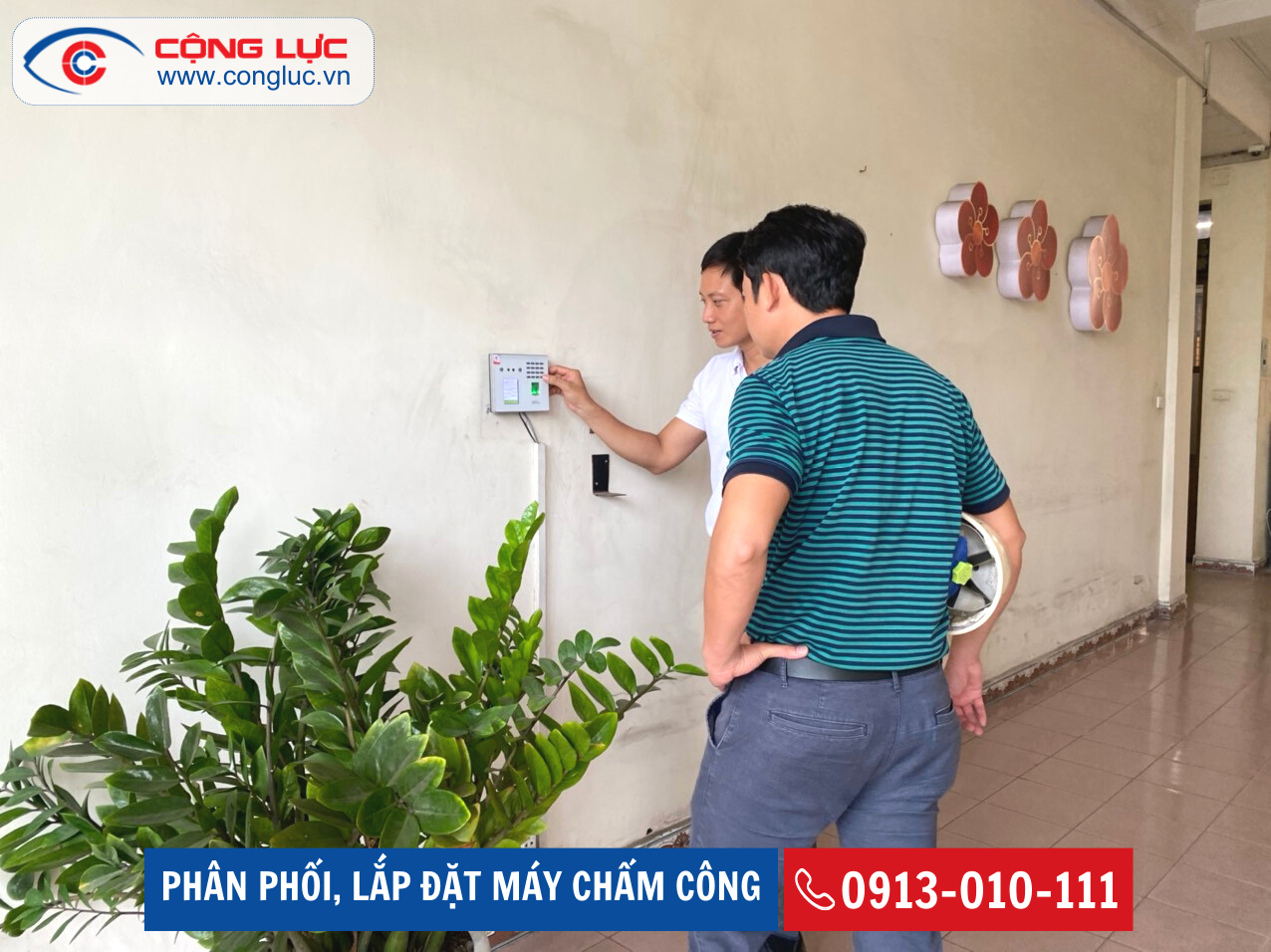 Hình ảnh thực tế lắp máy chấm công khuôn mặt zkteco mb-40vl