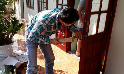 Lắp đặt khóa cửa vân tay tại Kiến An - Công ty Duyên Hải Quân khu 3