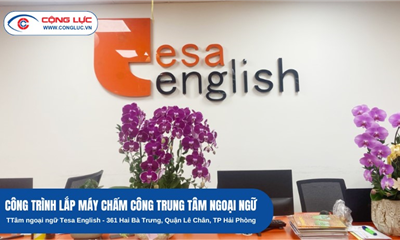Lắp Máy Chấm Công Vân Tay Tại Trung Tâm Ngoại Ngữ Tesa English 361 Hai Bà Trưng 