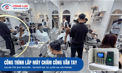 Lắp Máy Chấm Công Vân Tay Salon Tóc Đạt Nguyễn Số 754 Ngô Gia Tự, Hải An, Hải Phòng