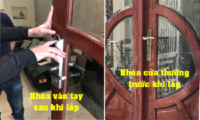 Lắp khóa cửa vân tay cho nhà riêng tại số 145 Hai Bà Trưng Hải Phòng