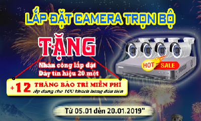【Khuyến Mãi Tết 2019】Lắp Đặt Camera Trọn Gói Tặng Nhân Công + Phụ Kiện