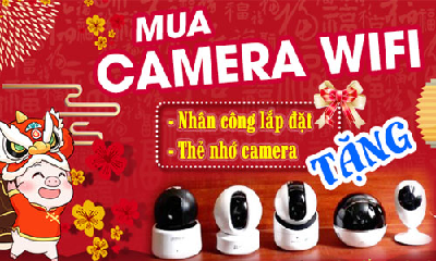 【Khuyến Mãi Tết 2019】Mua Camera Wifi Tặng Nhân Công + Thẻ Nhớ