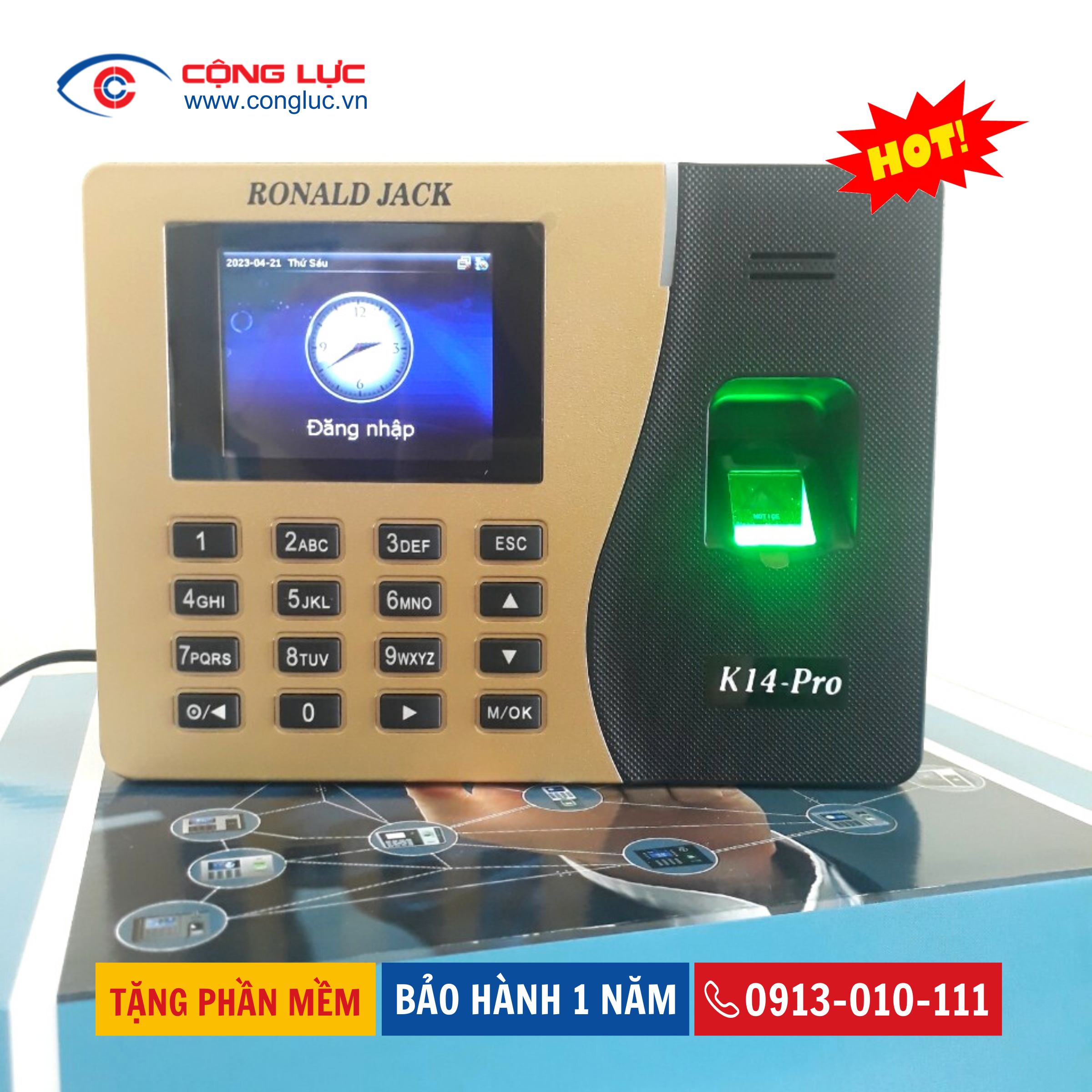Máy Chấm Công Vân Tay Ronald Jack K14 PRO