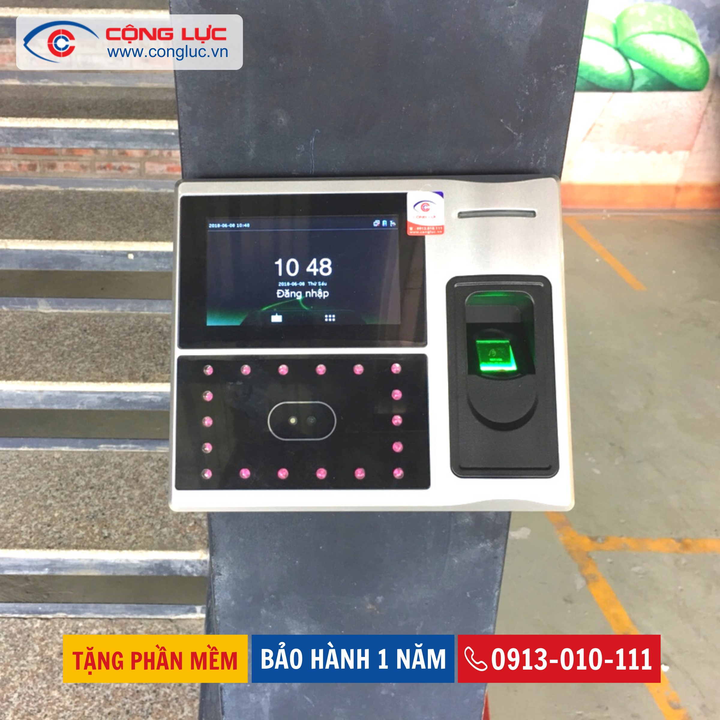 Máy Chấm Công Khuôn Mặt + Vân Tay + Lòng Bàn Tay Ronald Jack UFACE 302-P