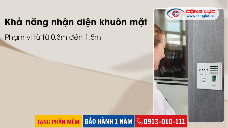 Máy Chấm Công Khuôn Mặt Zkteco MB40-VL