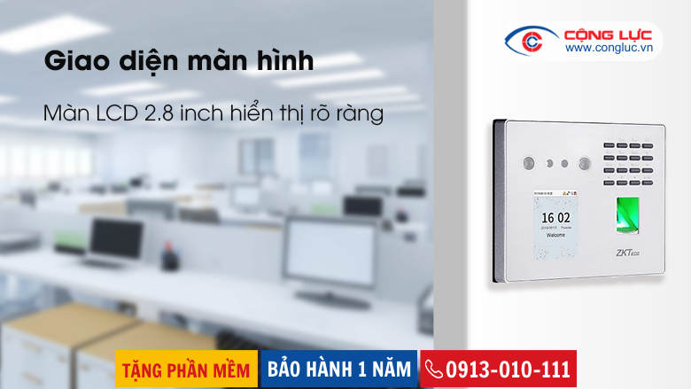 Máy Chấm Công Khuôn Mặt Zkteco MB40-VL