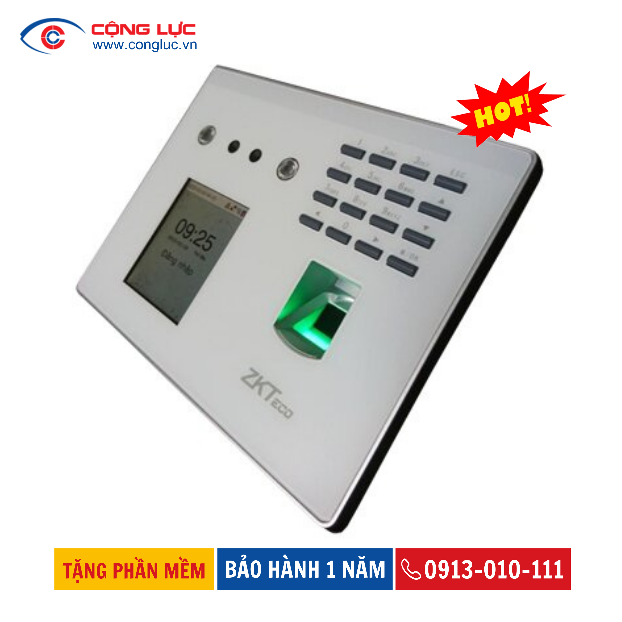 Máy Chấm Công Khuôn Mặt Zkteco MB40-VL