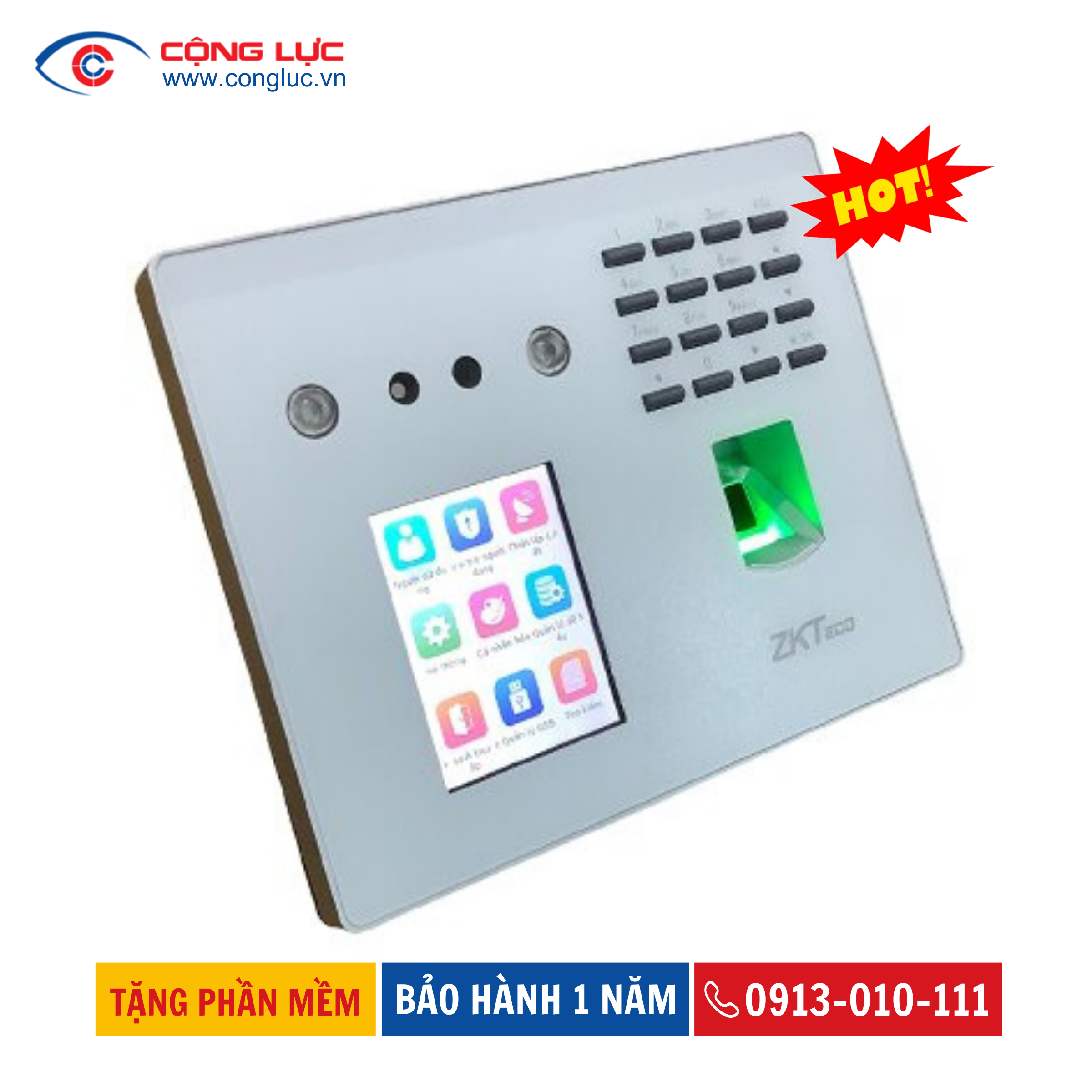 Máy Chấm Công Khuôn Mặt Zkteco MB40-VL