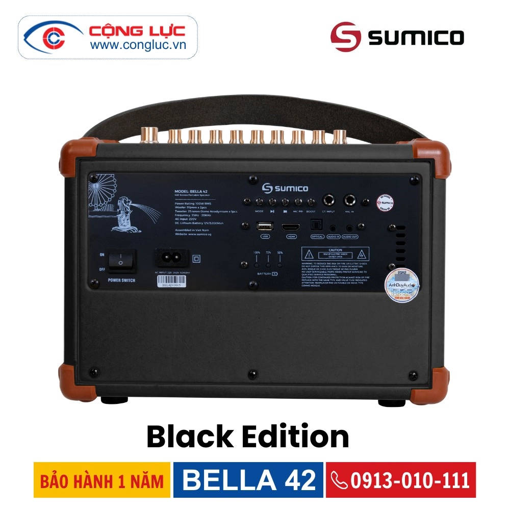 Loa Karaoke Di Động Sumico Bella 42 Black Edition
