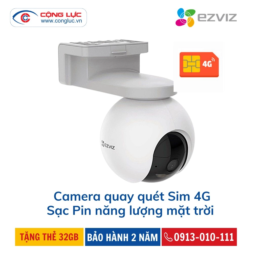 Camera Wifi Quay Quét Dùng Pin EZVIZ EB8 4G 2K