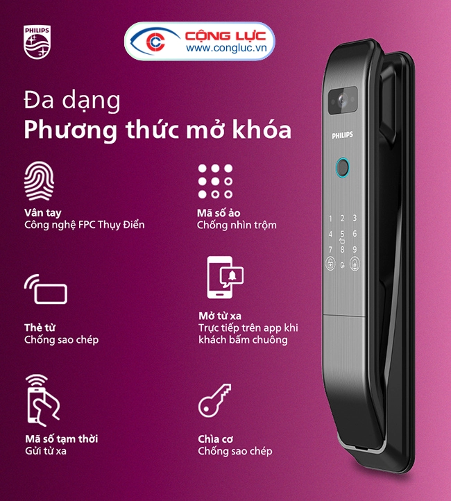 Khoá Cửa Vân Tay PhiLips DDL303-VP