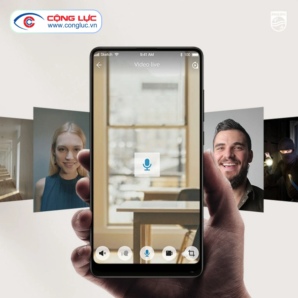Khoá Cửa Vân Tay Có Camera Philips DDL702-1HWS