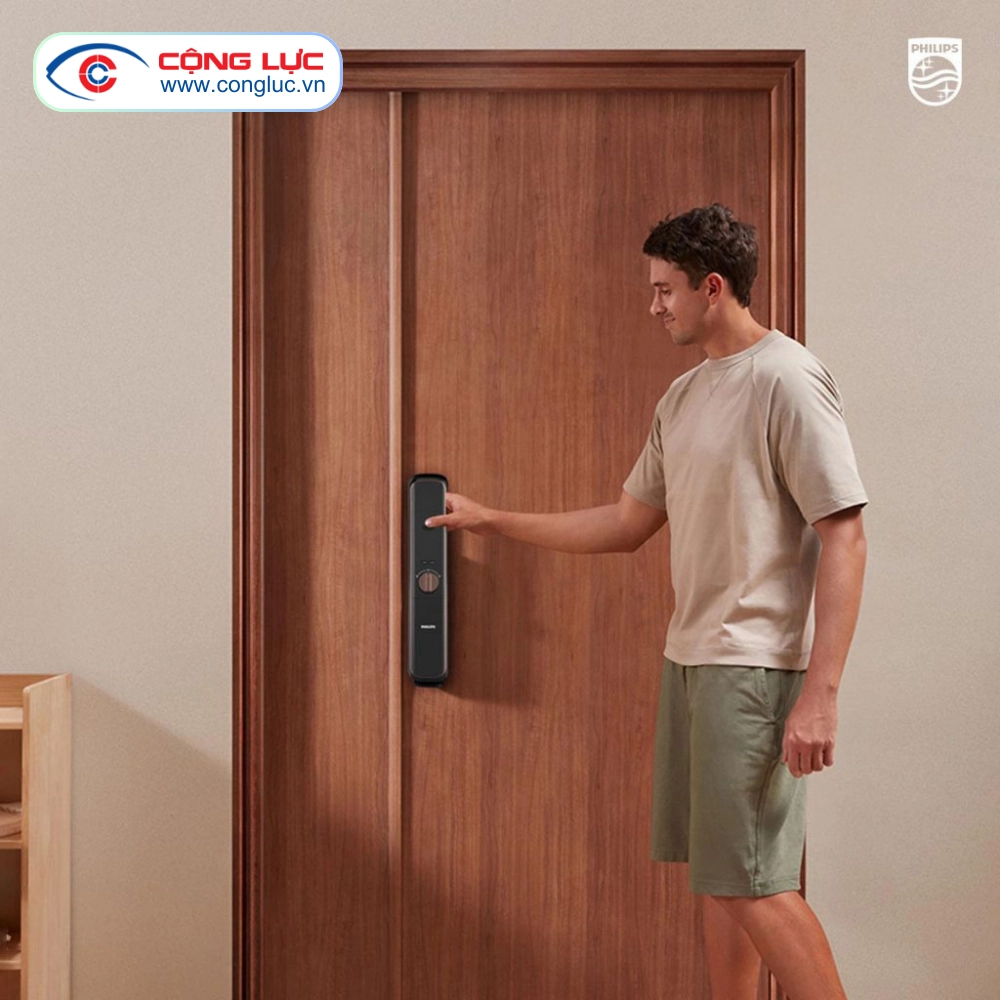 Khoá Cửa Vân Tay Có Camera Philips DDL702-1HWS