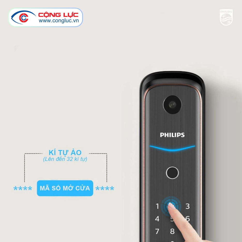 Khoá Cửa Vân Tay Có Camera Philips DDL702-1HWS